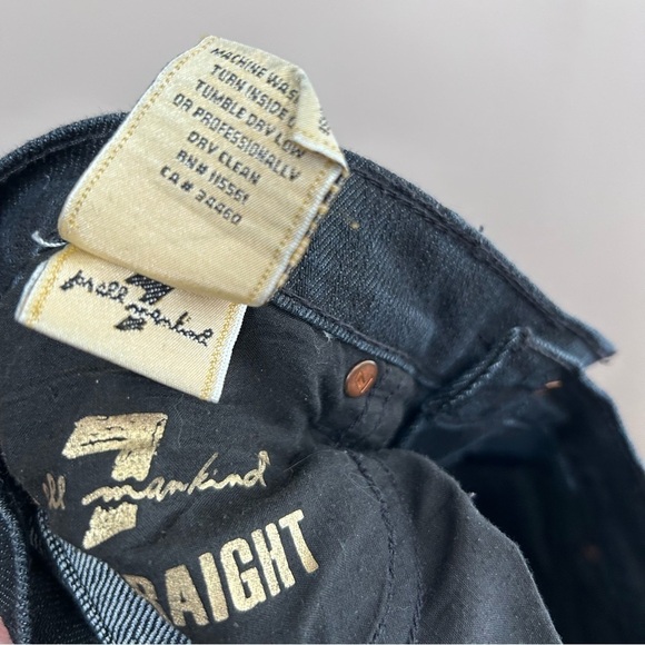 7 For All Mankind Kimmie Straight Indigo Rare Rainbow Crystal Pockets Size 31 - Picture 7 of 13